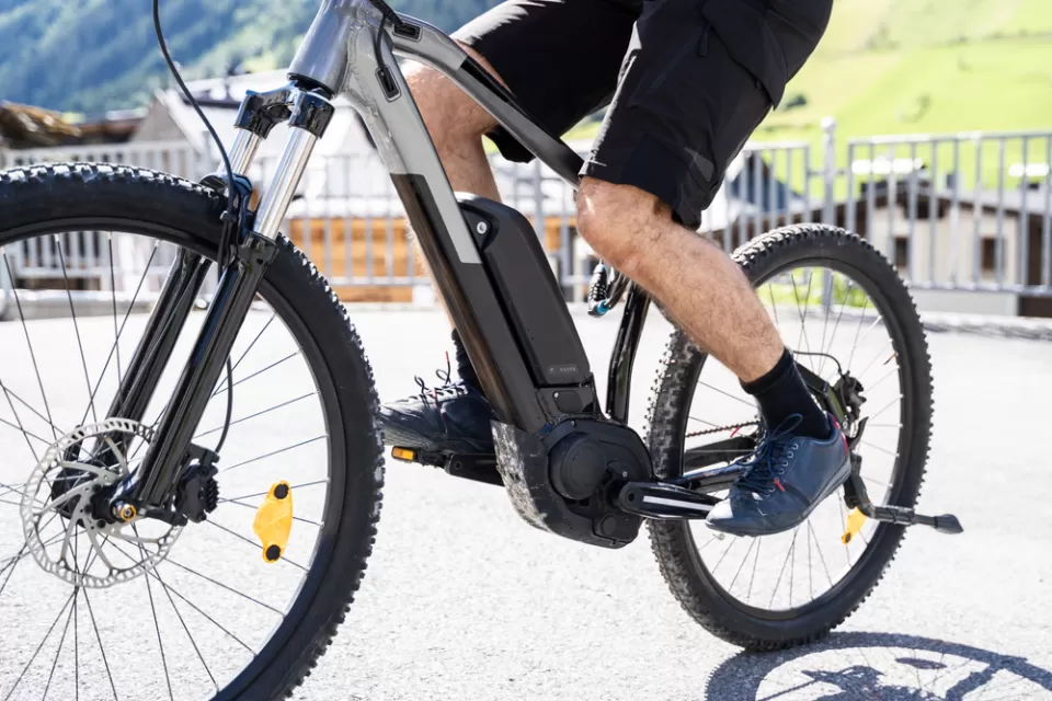 Close-up of electric bicycle